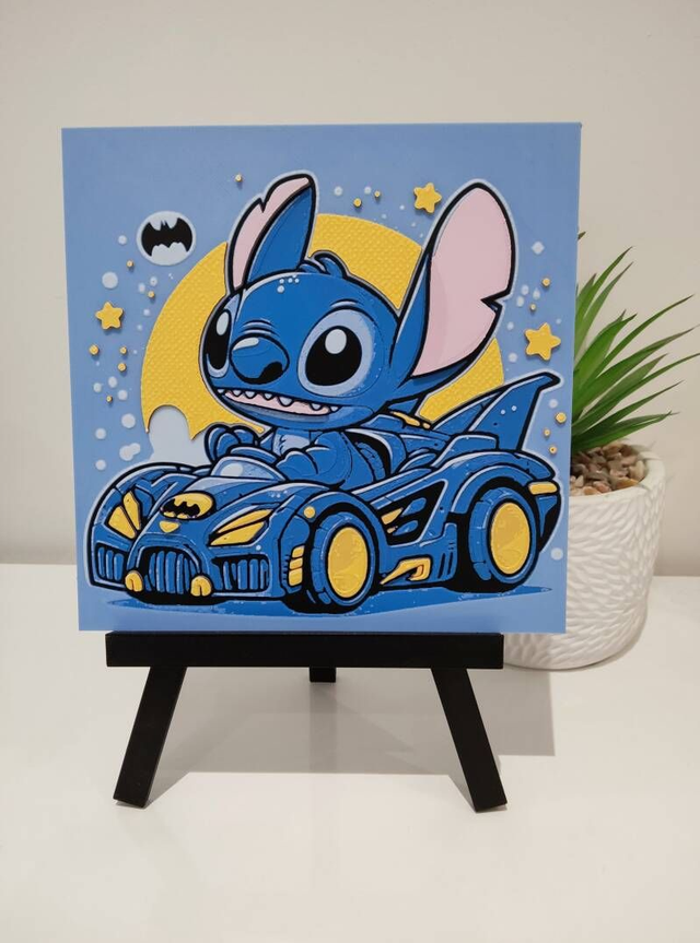 Stitch en Batmobile
