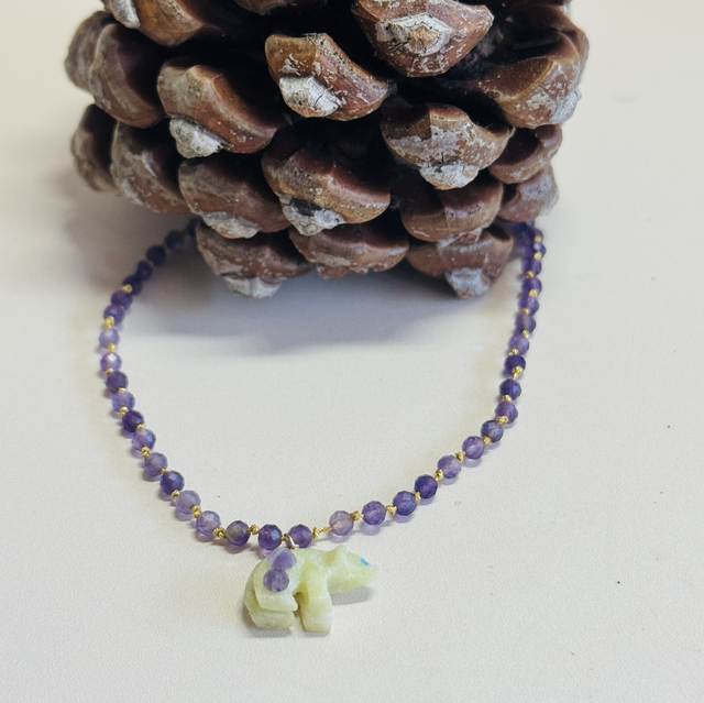 Collier Nomade Ours Violette