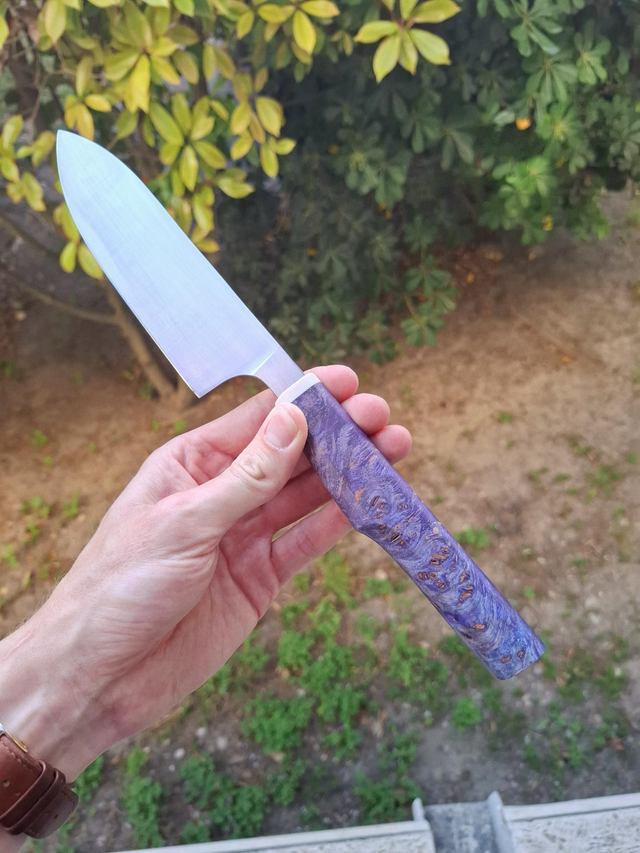 Multi 15cm - Loupe de bois stabilisée bleue