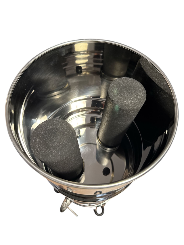 Filtre à eau inox par gravité + 2 bougies charbon actif compressé – Purification sans électricité, anti-polluants et métaux lourds