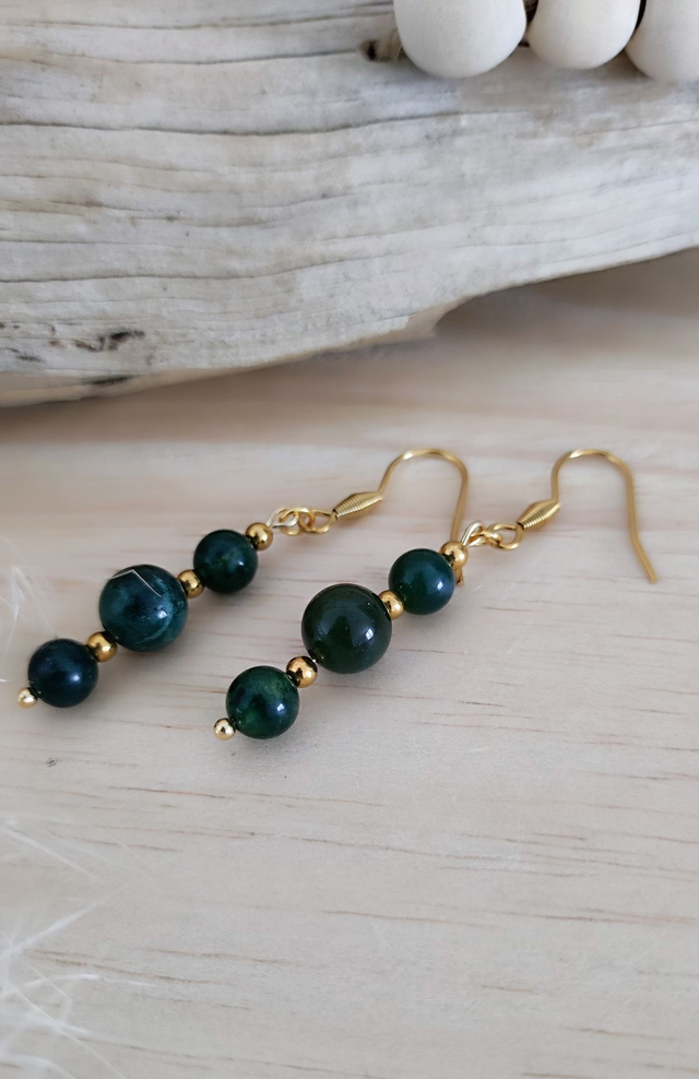 Boucles d'oreilles Agate mousse