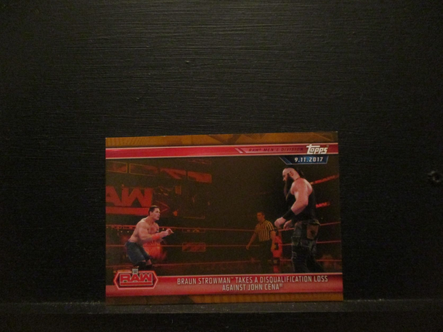 Braun Strowman Takes A Disqualification Loss Against John Cena - Brown Champions Original Trading Card #2
