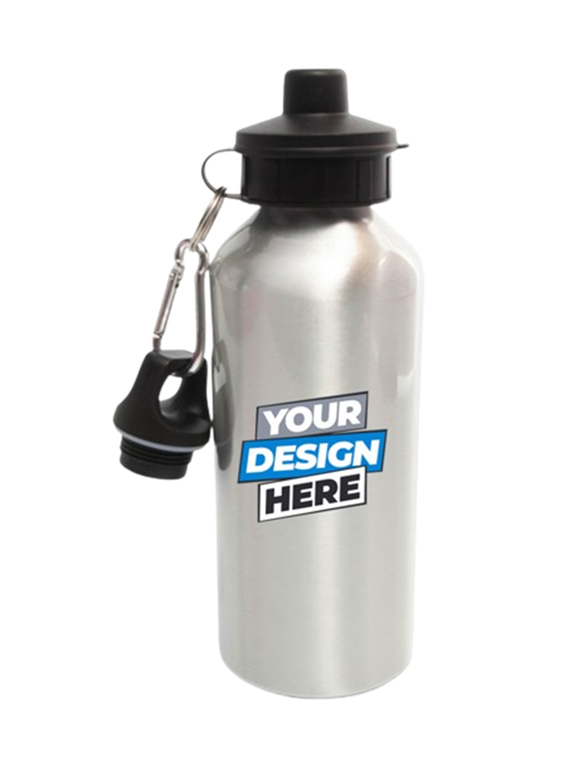 Personalised Water Bottles - 600ml - Silver