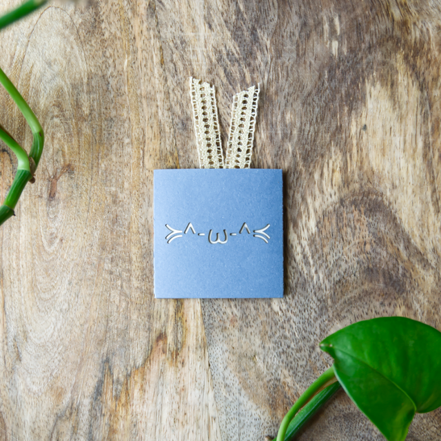 Mini-Carte Kaomoji "Chat" (5 x 5 cm)