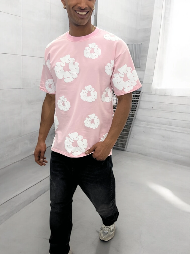 TEE-SHIRT MOTIF FLEUR INVICTUS PARIS HOMME