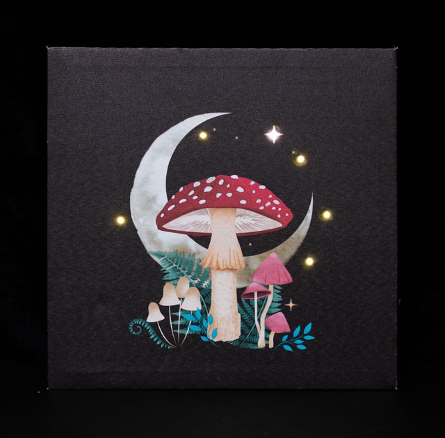 Forest mushroom light up canvas