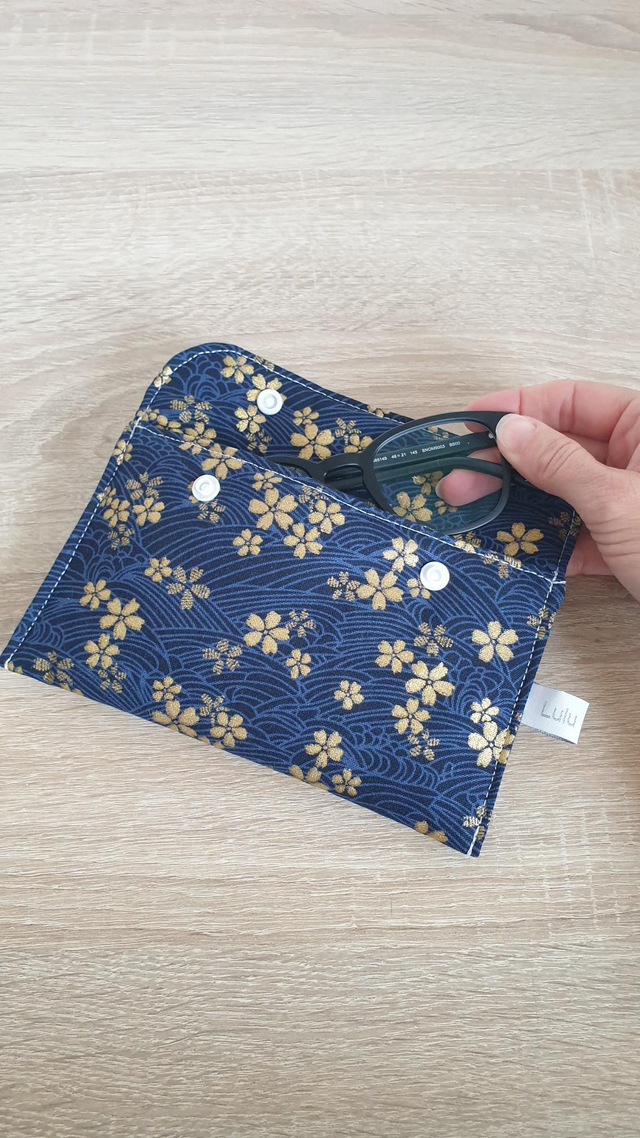 Étuis à lunettes ou téléphone BLEU OR