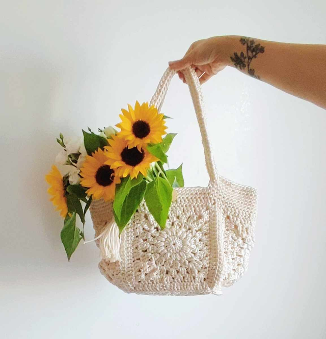 Aurora Sac fourre-tout au crochet | sac au crochet | sac à main bohème | sac bohème