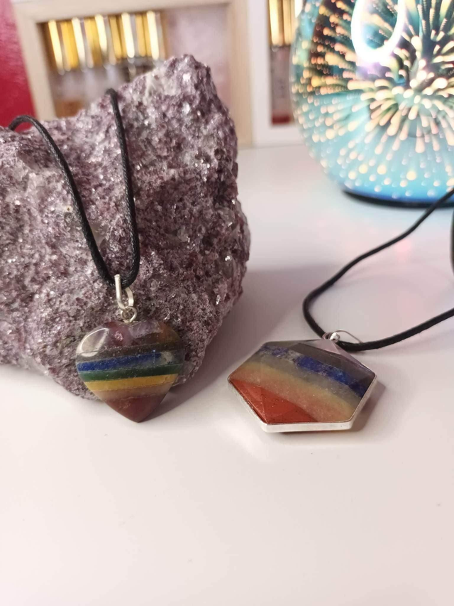 Pendentif coeur 7 chakras