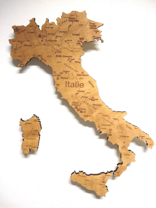 A03 – Carte de l'Italie – Décoration Murale Design