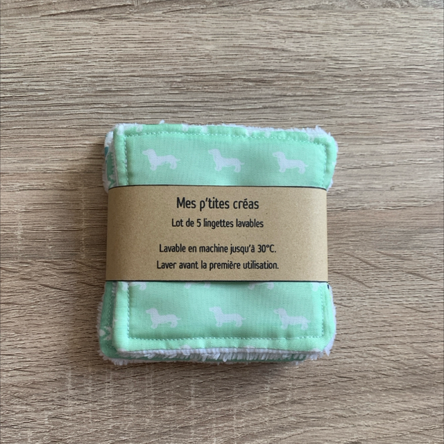 Lot de 5 lingettes lavables