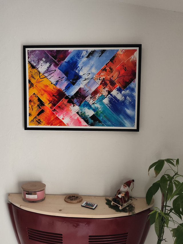 tableau Moderne fluorescent- art contemporain - art abstrait - tableau XL