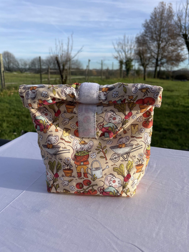 Sac à collation enroulable jardin