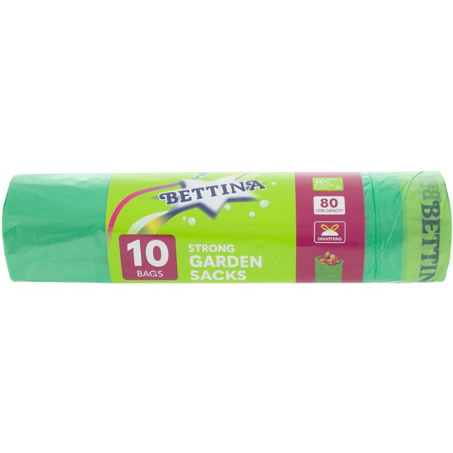 Bettina 10 pce Strong Garden Sacks, Drawstring, 80 litre capacity £3.00 a pack