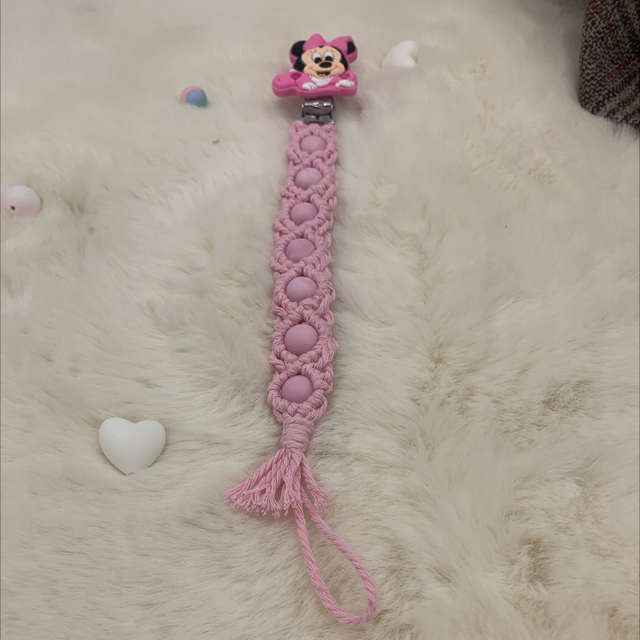 Attache tétine rose 