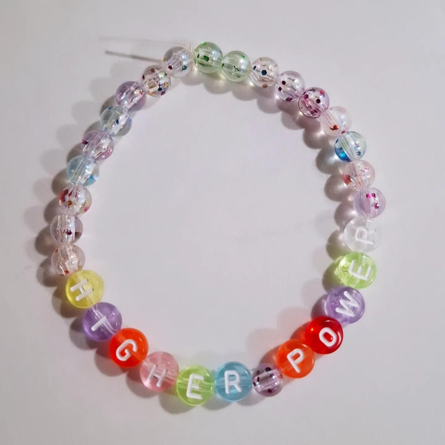 Higher Power sparkle beaded bracelet 