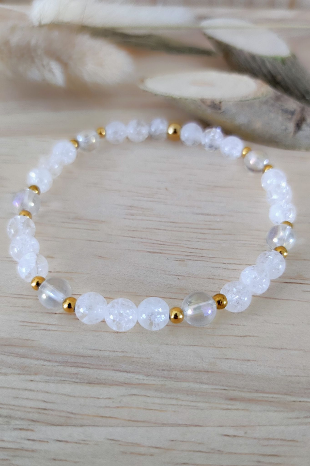 Bracelet "Révélateur et Amplificateur" Cristal de roche craquelé