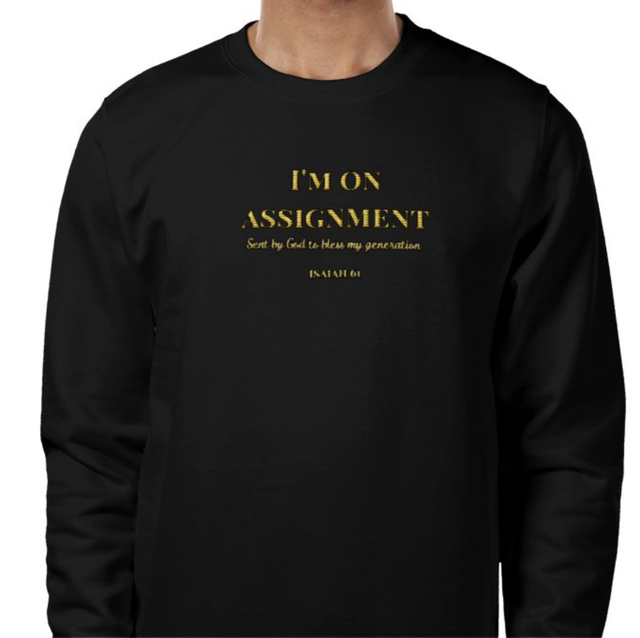Black Sweatshirt| On Assignment faith apparel for Men and women