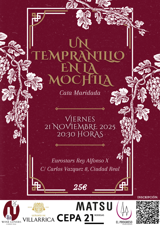 CATA UN TEMPRANILLO EN LA MOCHILA - 21 DE NOVIEMBRE DE 2025