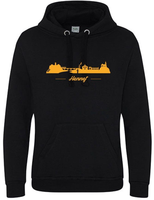Hoodie - 5202 Hennef Stadtsilhouette - black / yellow