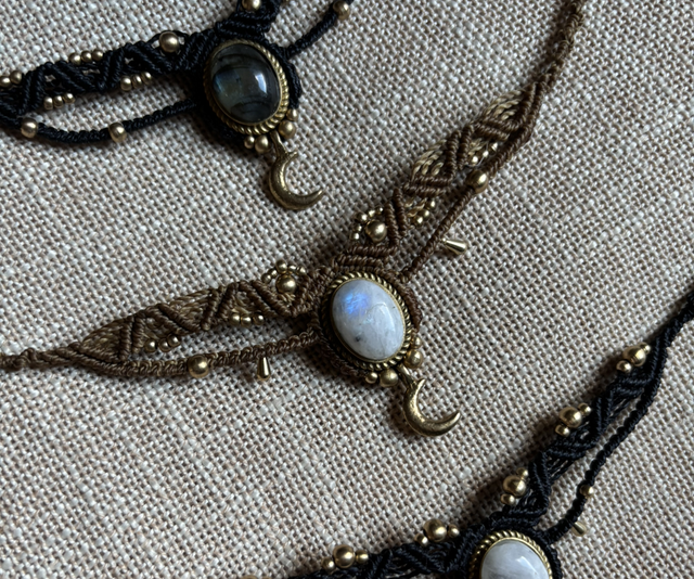 Collier Luna - Labradorite ou Pierre de lune 