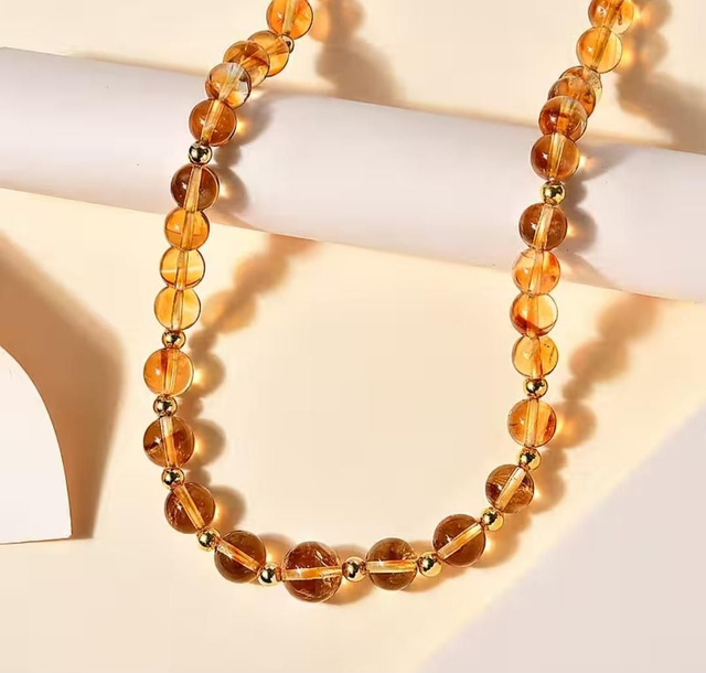 Handmade Natural Gaucha Citrine Necklace.