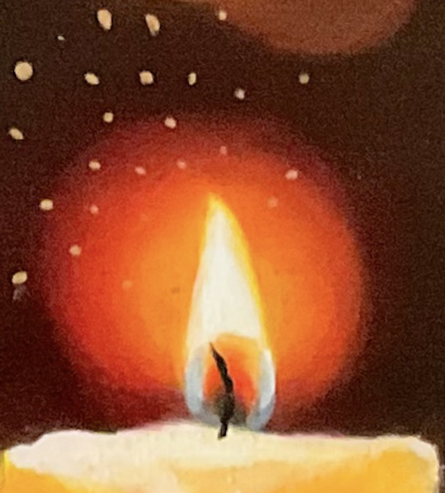 Original Painting Golden Leaves Everlasting Candle