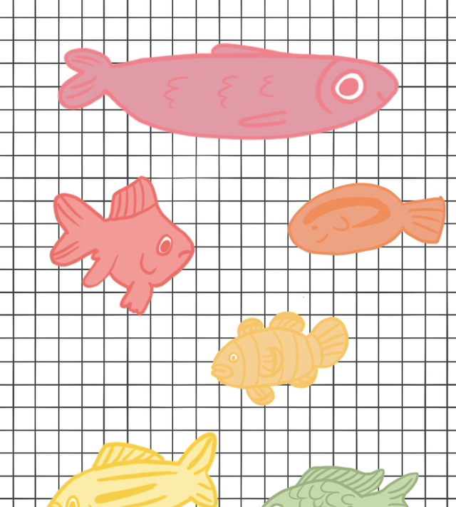 Original Art Deco Stickersheet | Fish