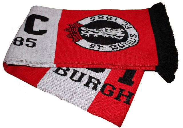 St Duthus Football Club official jacquard scarf (red/white/black)