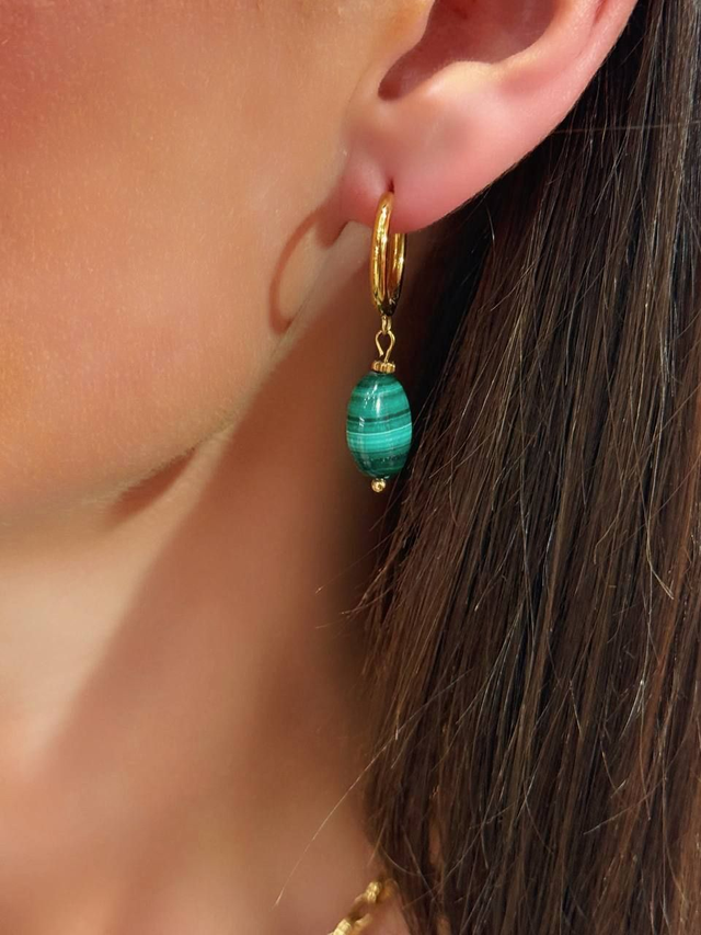 ✨ Malachite Hoop Earrings
