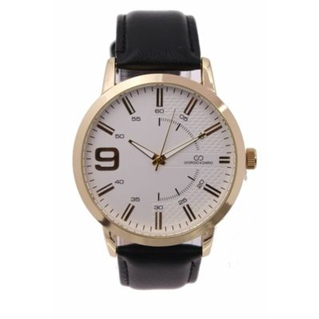 montre Giorgio & Dario  tendance homme bracelet cuir noir