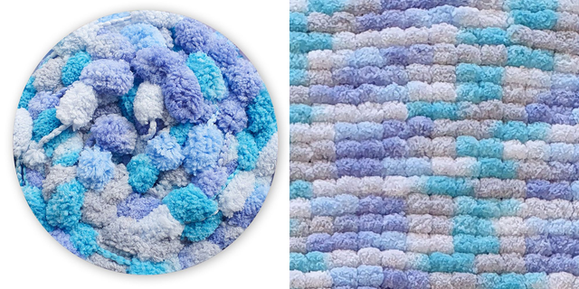 James C Brett Munchkin Pom Pom Yarn MK05 Iced Water