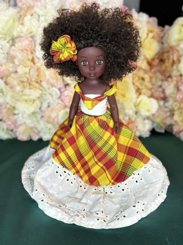 Poupée - Robe madras 100% Coton – Fait main