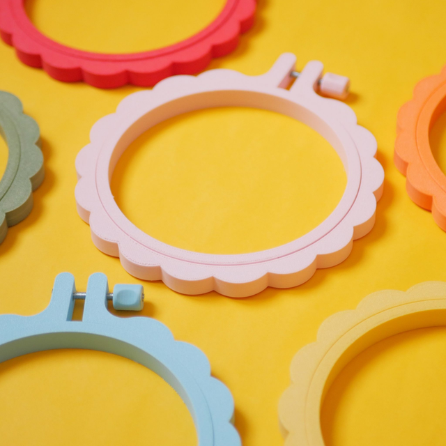 Tambours à broder circulaires imprimés en 3D