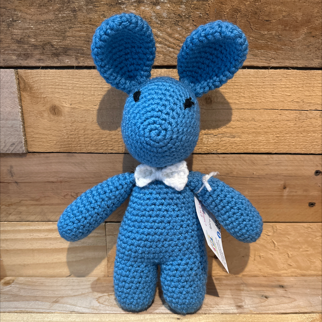 Blue Crochet Bunny 
