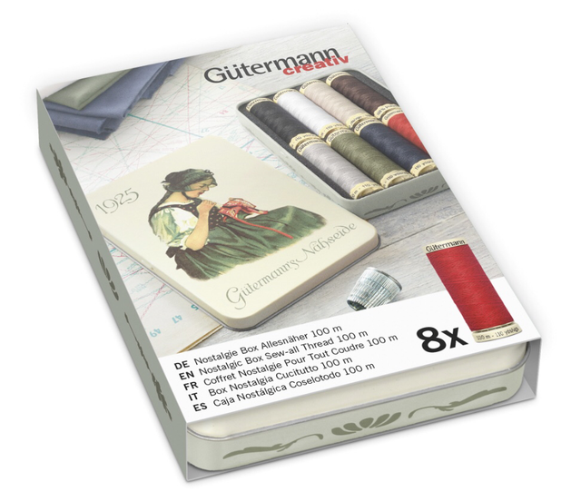 Thread Storage Tin: Nostalgic &#039;1925&#039;: Sew-All: 8 x 100m: Classic Shades2