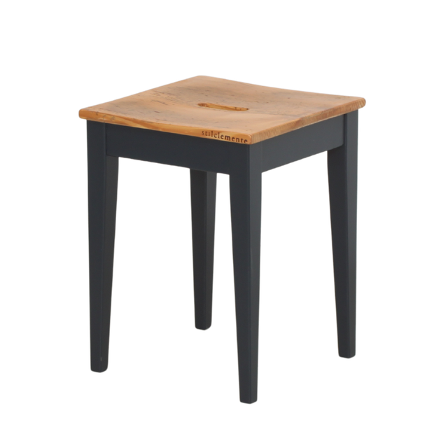 UNIK Altholz Hocker blauschwarz