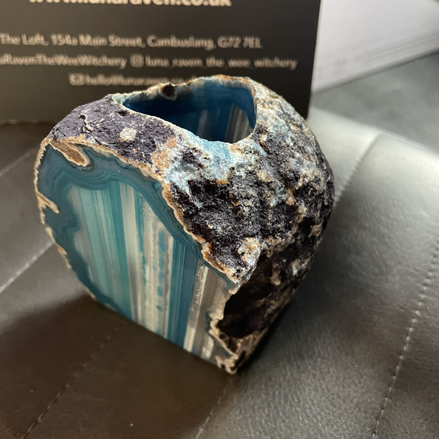Blue Agate tealight holder
