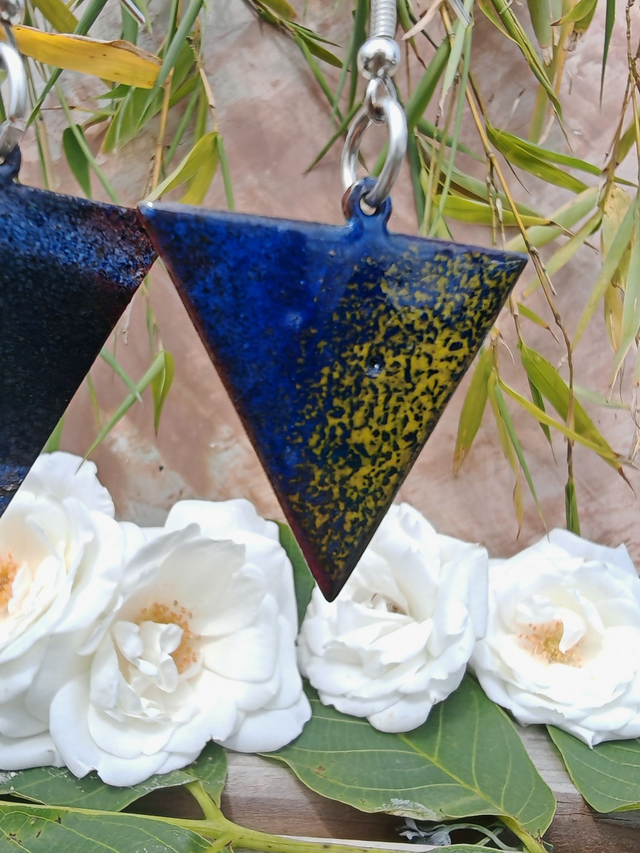 Triangle Astral, Boucles d&#039;oreilles émail