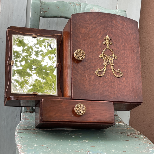 Wandschrank Boudoir Biedermeier Spiegel 