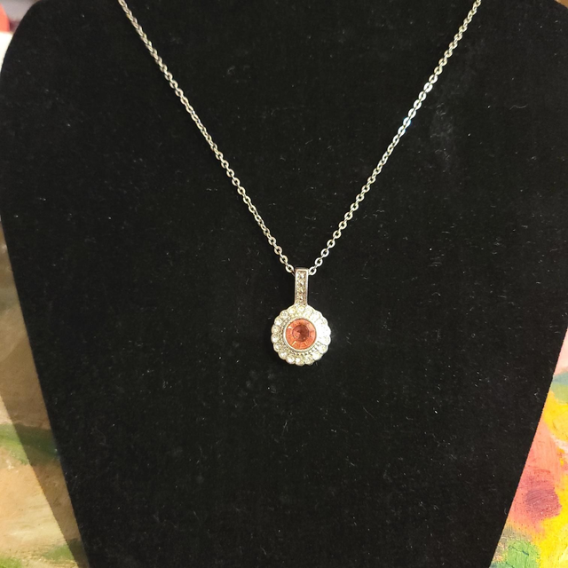 Pink Diamonte Pendant