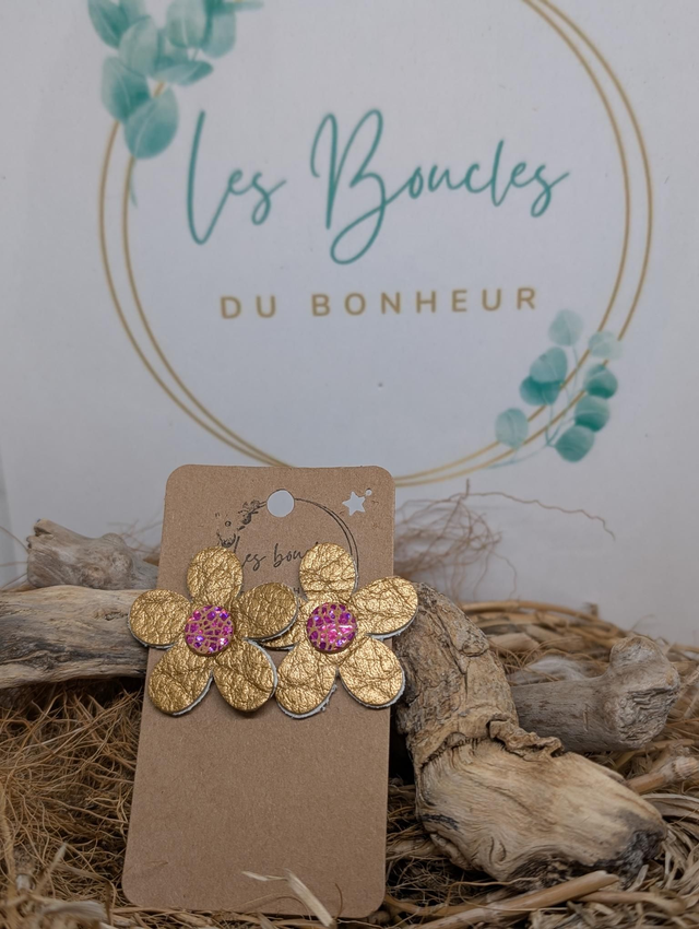 Boucles d&#039;oreilles Baby Marguerite doré bm090