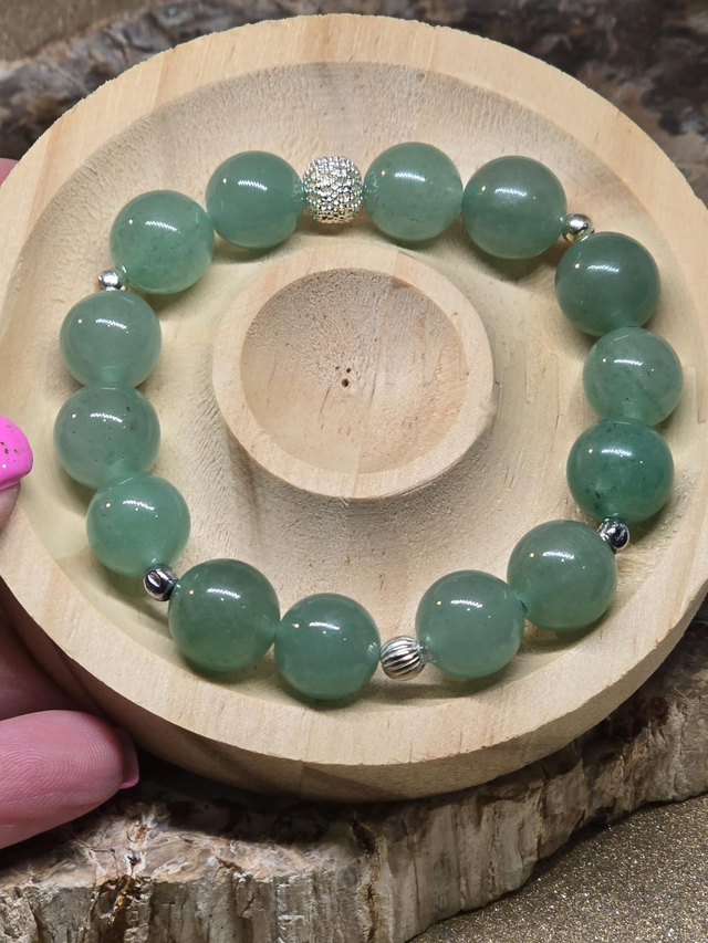 Bracelet Aventurine verte XL en 1,2 cm