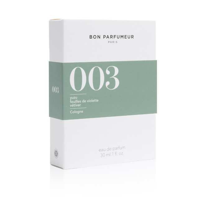 Eau de Parfum 003 - Yuzu, Feuille de violette, Vétiver - Bon Parfumeur