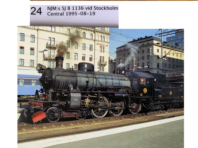 24. NJM:S SJ B1136 vid Stockholms central 1995-08-15