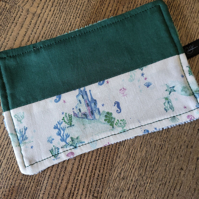 Coton lavable rectangle : Atlantide, vert, bleu