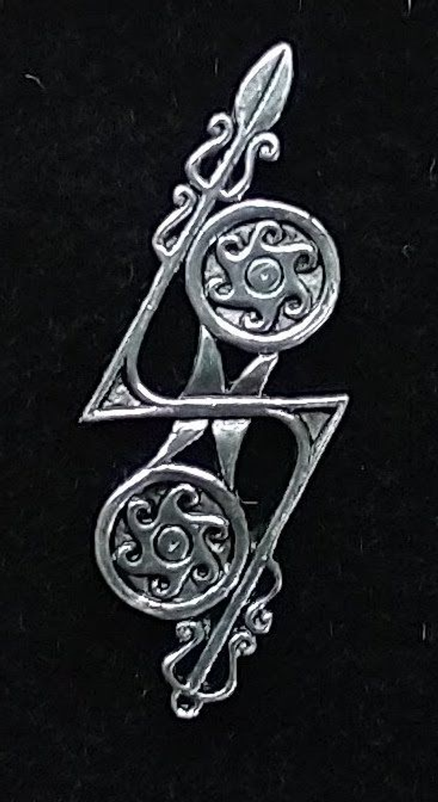 Pewter Lapel Pin - Double Disc and Z-Rod