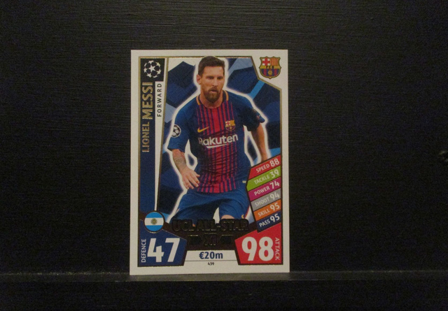 Lionel Messi - UEFA Champions League Match Attax 2017/18 Original Trading Card #439