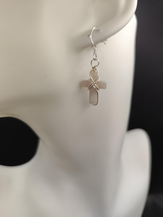 Abalone Cross earrings