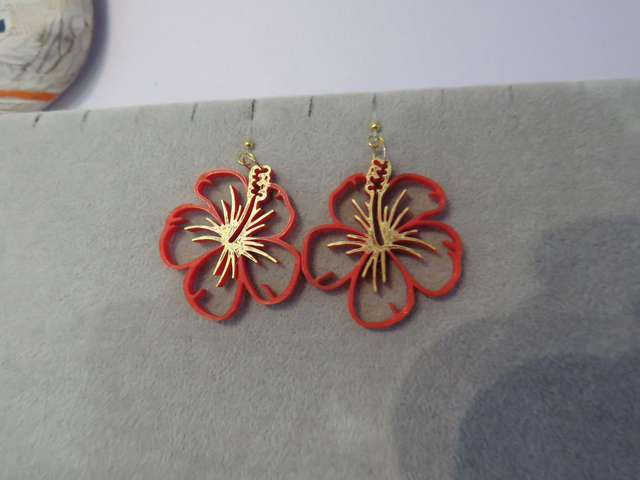 Boucles d'oreilles fleurs d'hibiscus